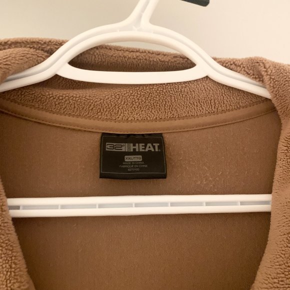 Brown Fleece Snap Button Pullover XXL Pocket Long Sleeve Sweatshirt - Picture 2 of 4